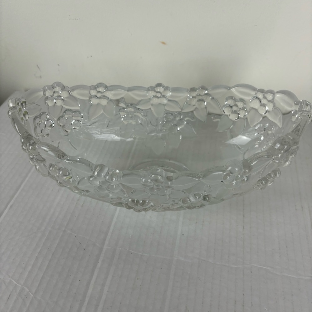 MIKASA Crystal Bowl-Oval floral clear & frosted-Germany